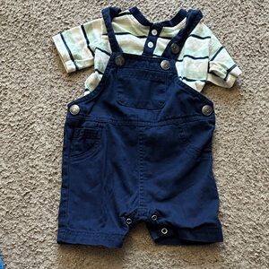 Ben Sherman Navy Blue Kids Overalls + shirt